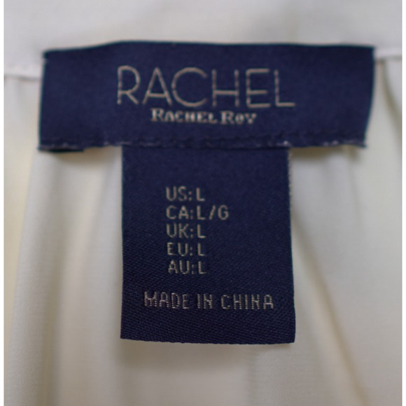 Rachel Roy Button Up Shirt Butter Yellow Cap Sleeve Collared Lagenlook Sz L EUC - Picture 3 of 10